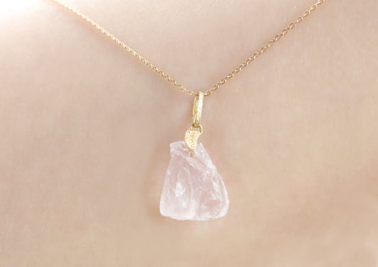 Rose Quartz Necklace Charm