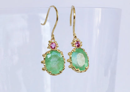 Elizabeth Earrings- Emerald Sapphire