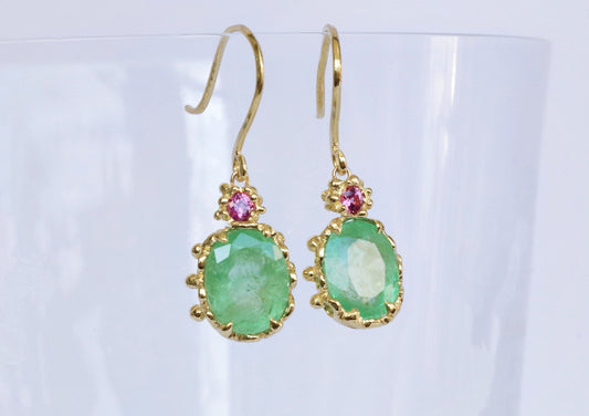 Elizabeth Earrings- Emerald Sapphire
