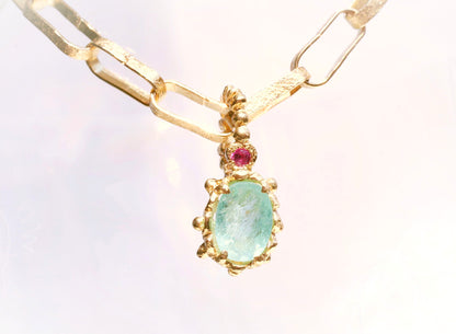 Elizabeth Necklaces Charm - Paraiba Tourmaline Sapphire