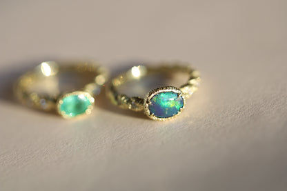 Black Opal Diamond Ring