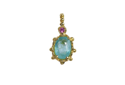 Elizabeth Necklaces Charm - Paraiba Tourmaline Sapphire
