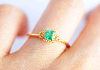 Emerald Sapphire Ring
