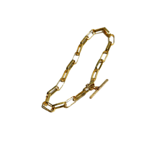 Hammer Texture Chain Diamond Bracelet