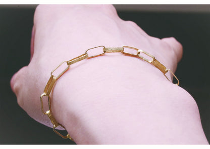 Hammer Texture Chain Diamond Bracelet