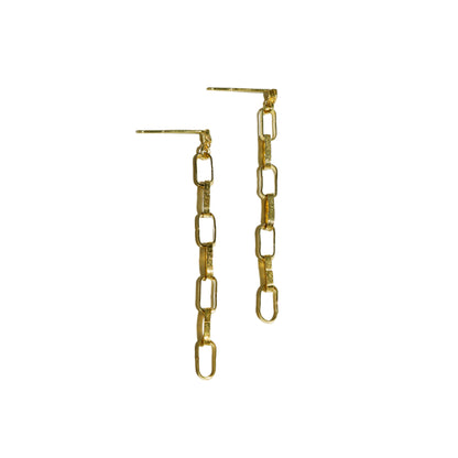 Hammer Texture Chain Diamond Earrings