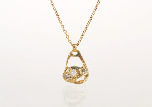 Crescent Moon Necklace / Three Wishes Diamonds