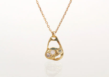 Crescent Moon Necklace / Three Wishes Diamonds
