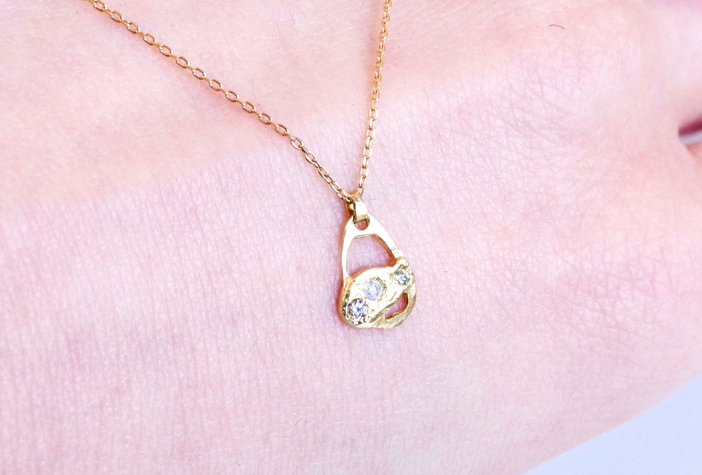 Crescent Moon Necklace / Three Wishes Diamonds