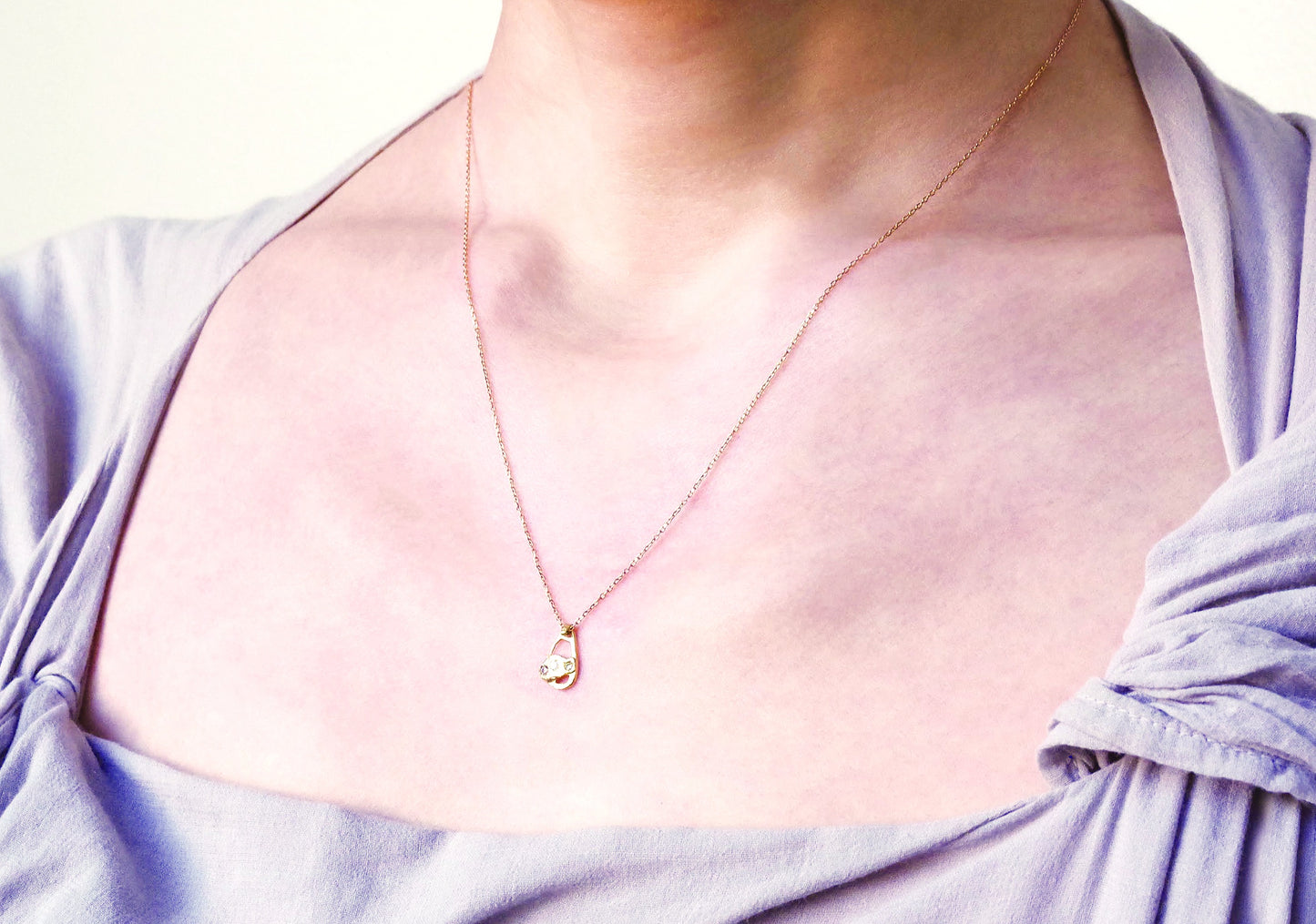 Crescent Moon Necklace / Three Wishes Diamonds