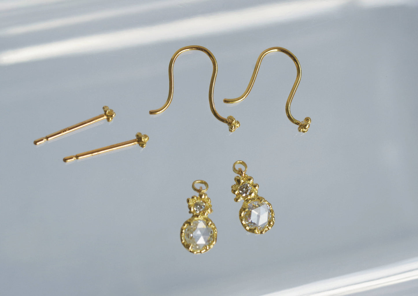 Rose-cut Diamond Earring Charm